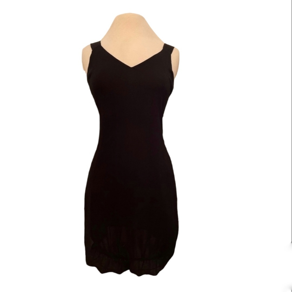 Patrick Robinson Little Black Crepe sleeveless dress Small
